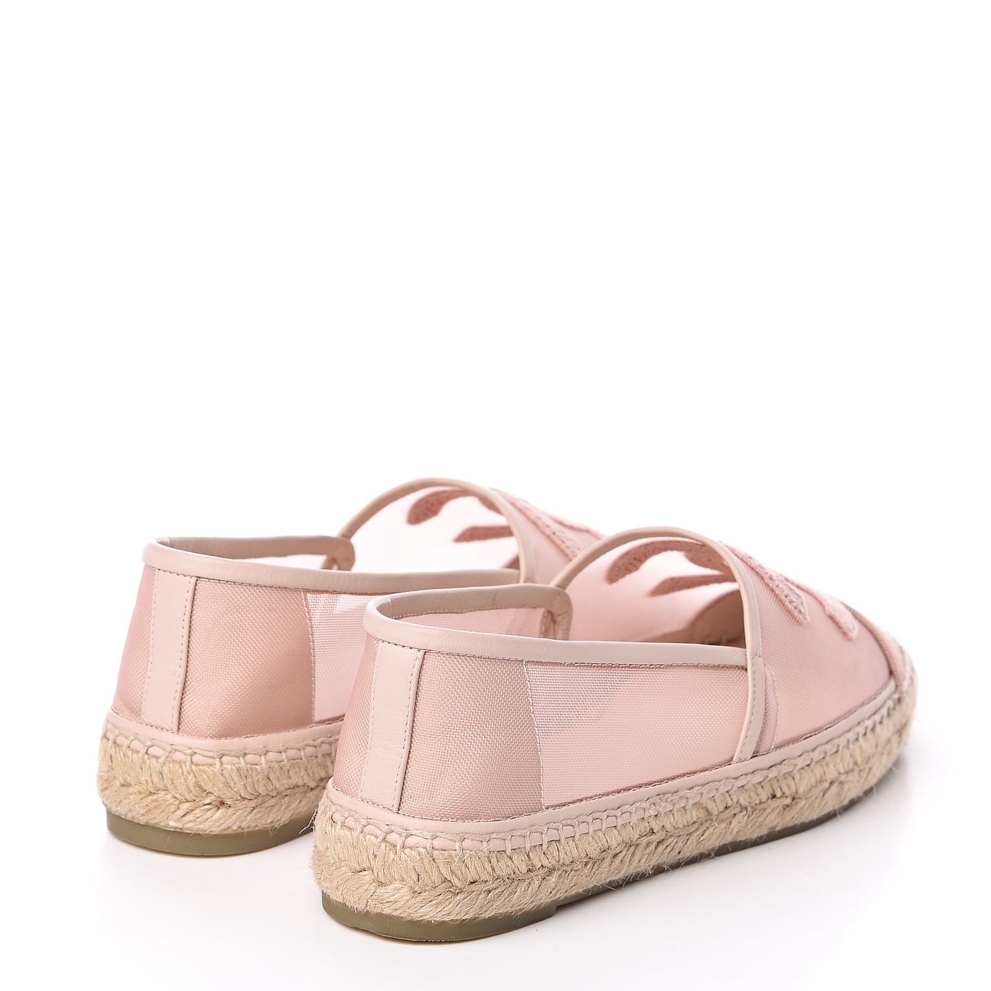 Mesh Grosgrain CC Espadrilles 36 Pink