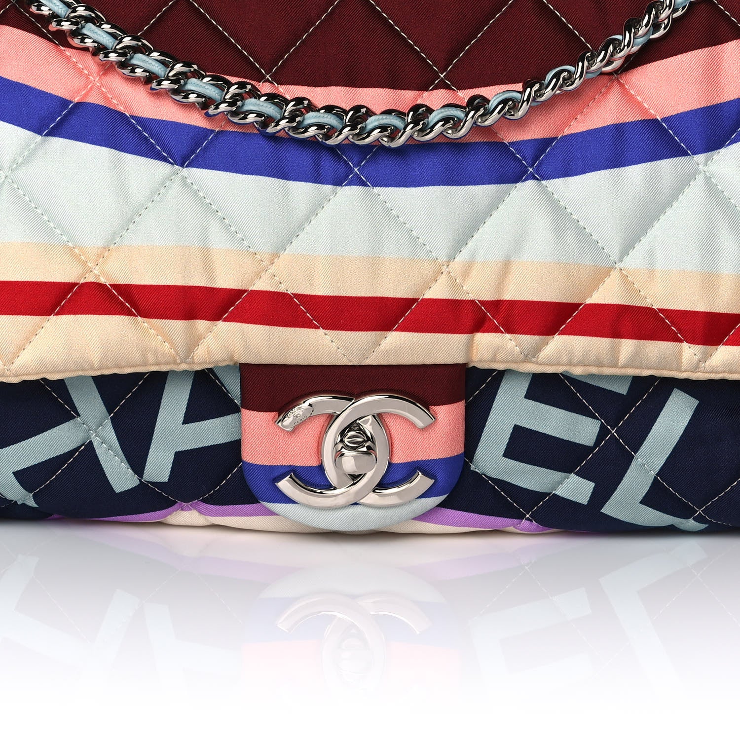 Chanel Fabric Quilted Printed XXL Flap Multicolor 10 of 11