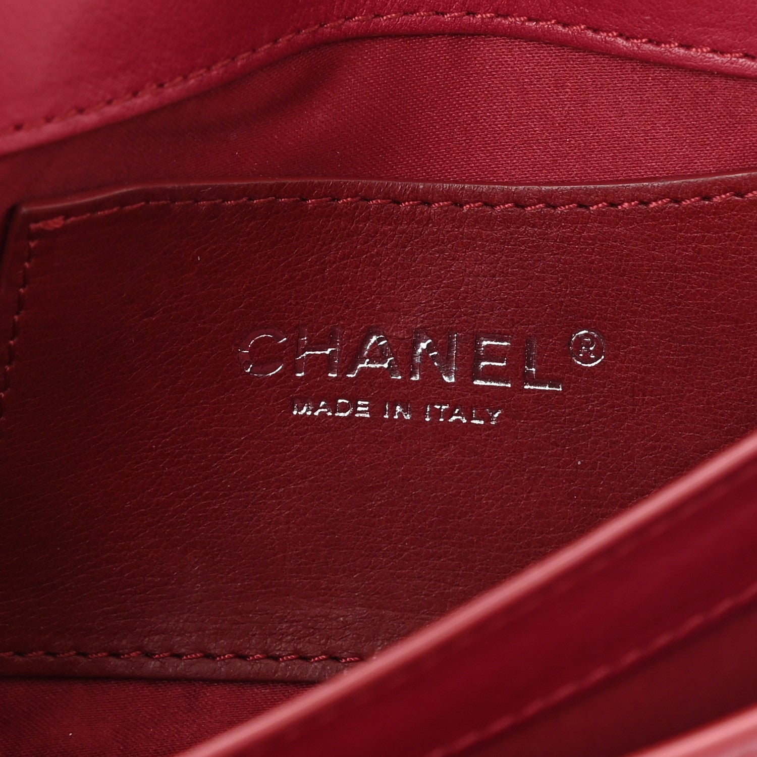 Chanel Calfskin Stitched Clutch Flap Red 6 of 10
