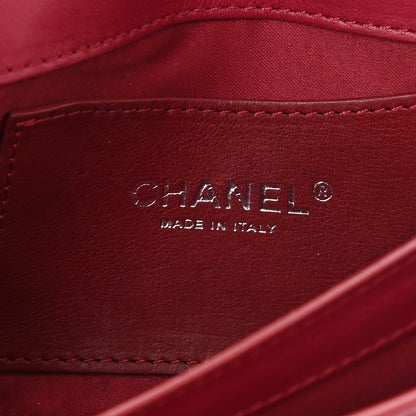 Chanel Calfskin Stitched Clutch Flap Red 6 of 10