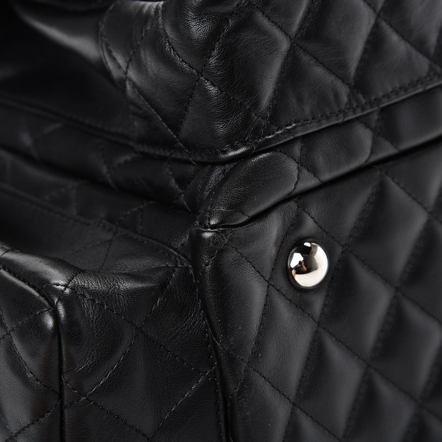 Chanel Calfskin Quilted Large Cambon Multipocket Reporter Black White 8 of 15