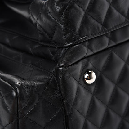 Chanel Calfskin Quilted Large Cambon Multipocket Reporter Black White 8 of 15