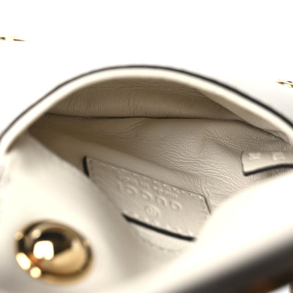 Gucci Roxy Calfskin Blondie Card Case Wallet with Strap Mystic White 5 of 11