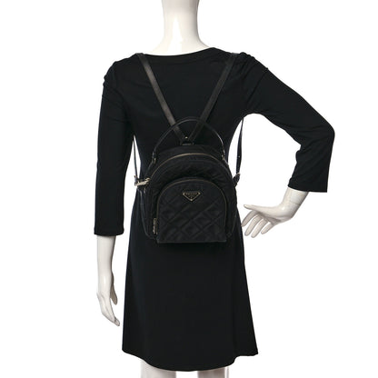 Prada Nylon Tessuto Impuntu Quilted Backpack Black 2 of 8