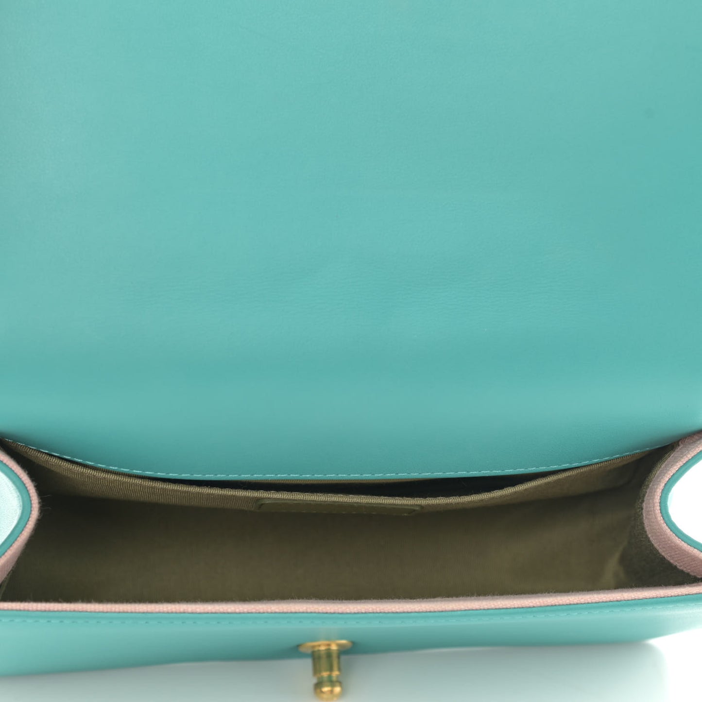 Calfskin Quilted Medium Boy Flap Turquoise