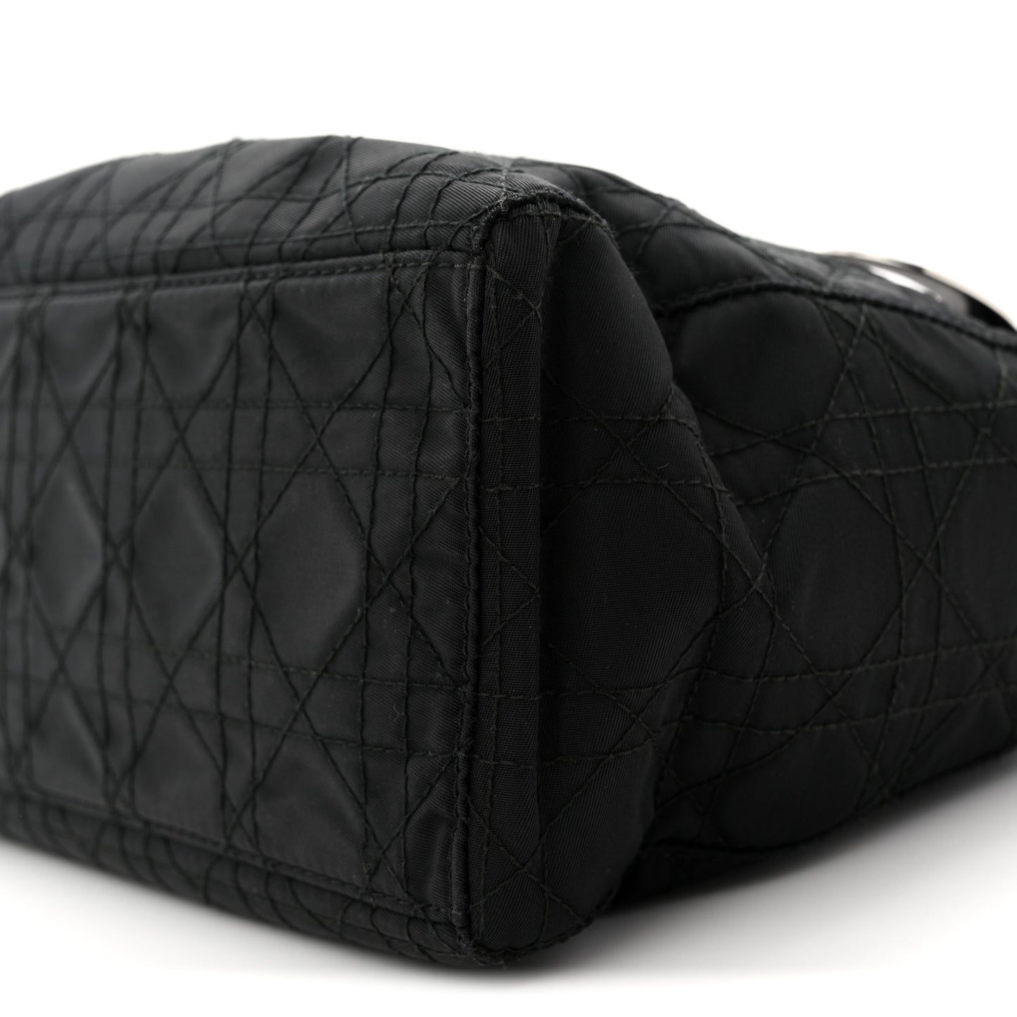 Nylon Cannage Medium Lady Dior Black