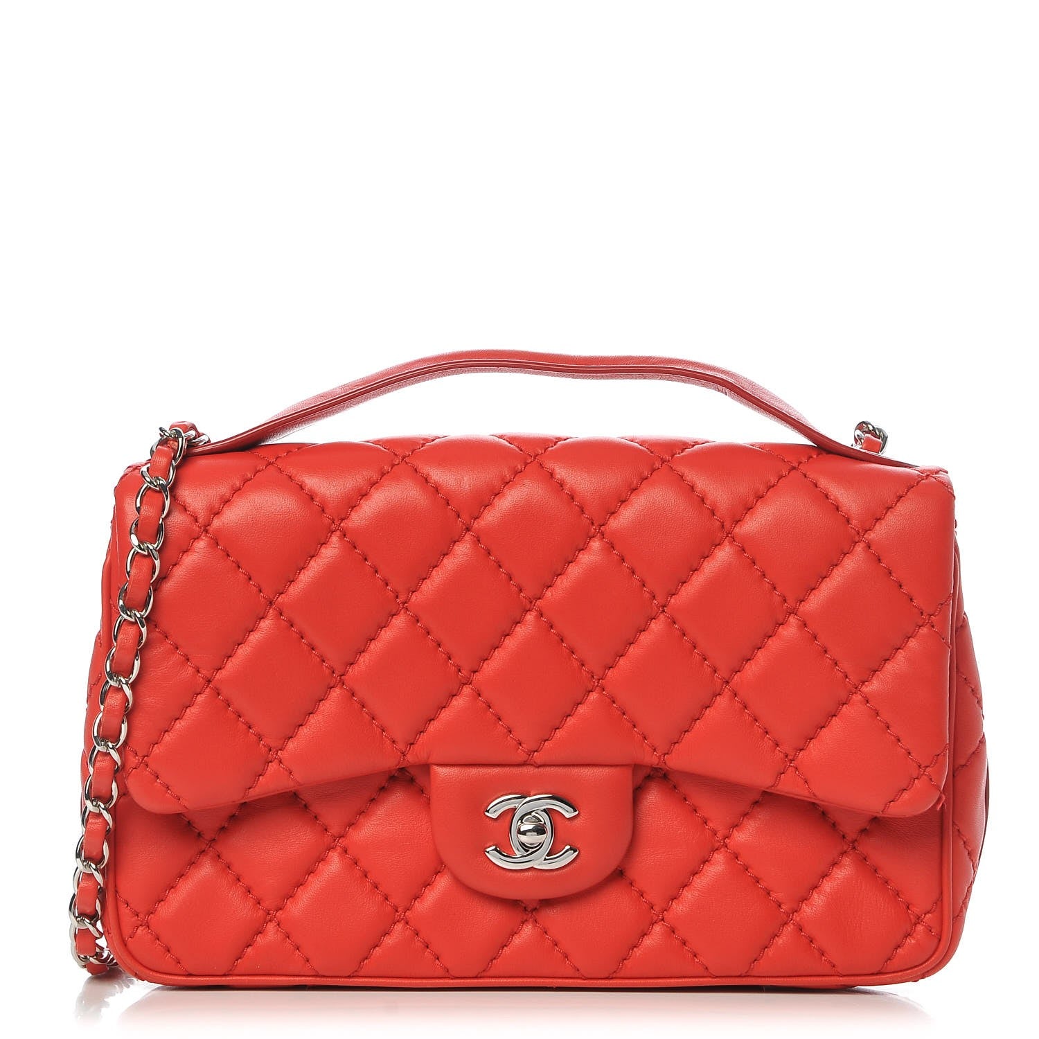 Chanel Lambskin Quilted Medium Easy Carry Flap Red 1 of 9