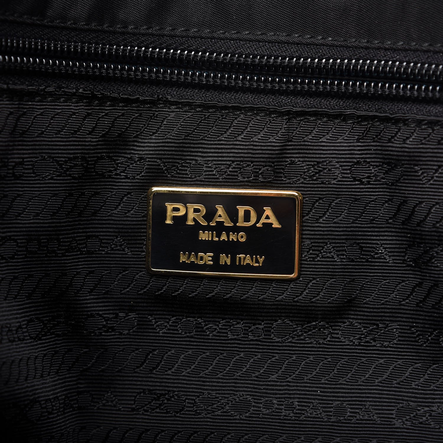 Prada Tessuto Nylon Impunture Chain Shopping Tote Black 8 of 10