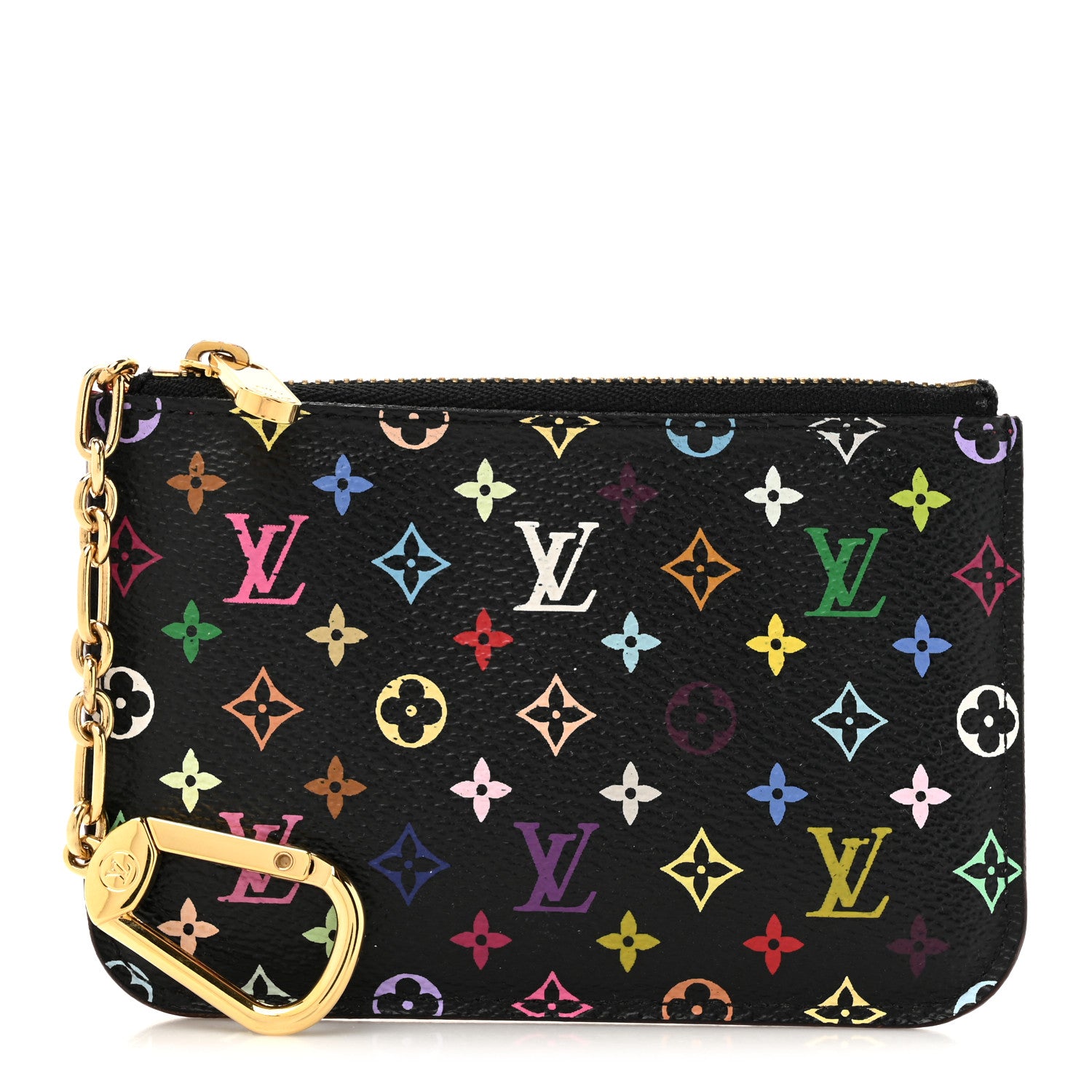 Louis Vuitton Monogram Multicolor Key Pouch Black Grenade 1 of 10
