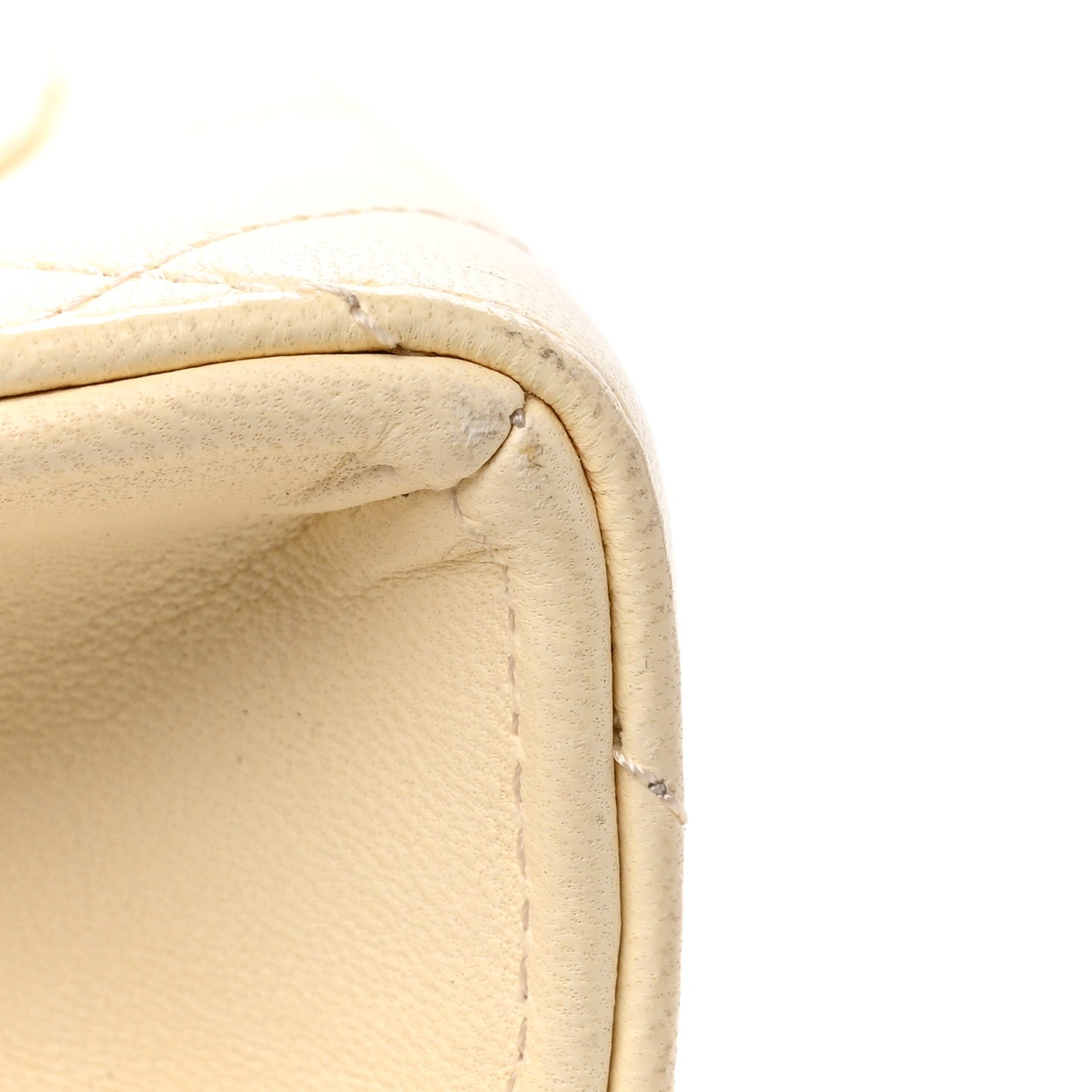 Lambskin Quilted Evening By The Sea Clutch White