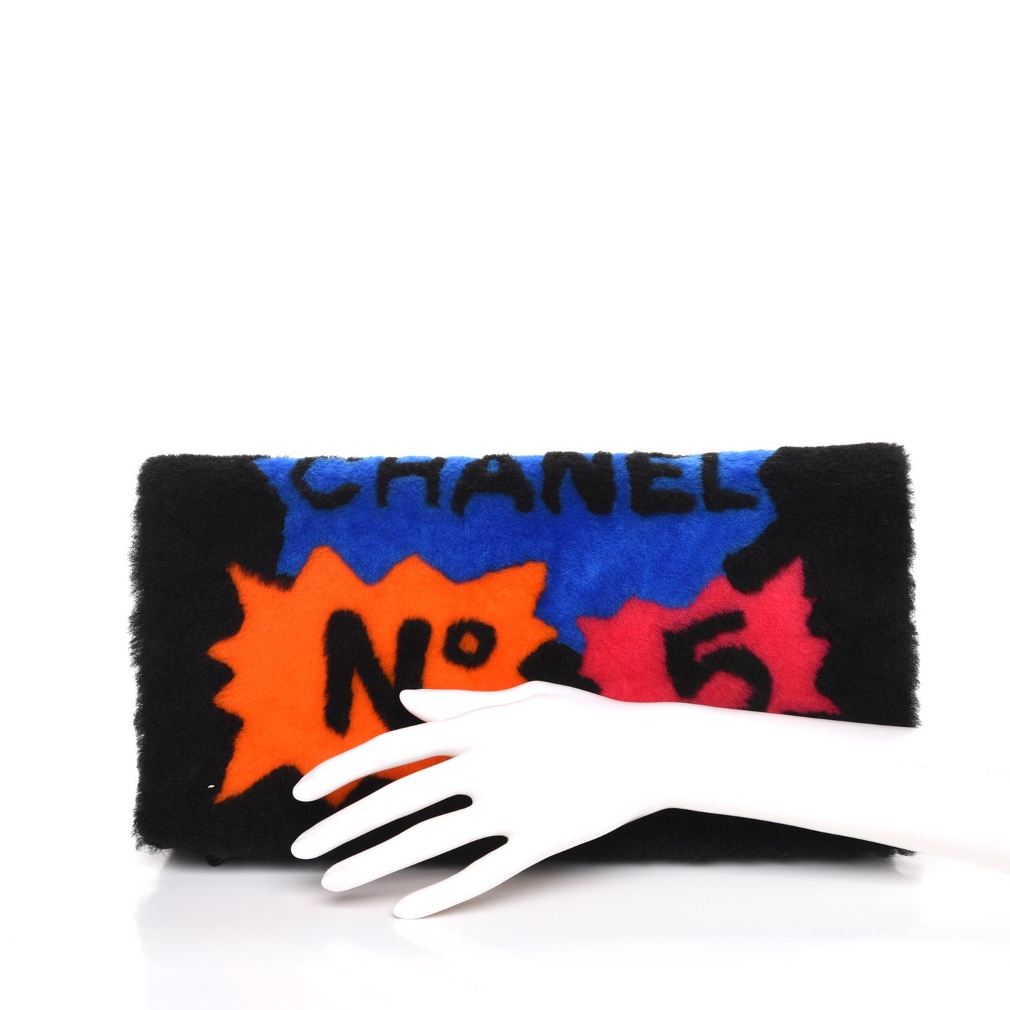 Shearling Lambskin 100% Clutch Black