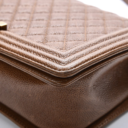 Chanel Caviar Quilted New Medium Boy Flap Brown 13 of 16