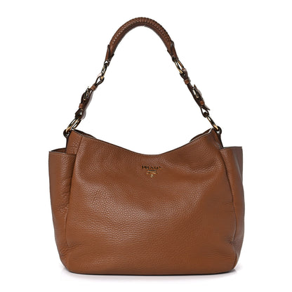 Prada Vitello Daino Side Pocket Hobo Cuoio 1 of 9