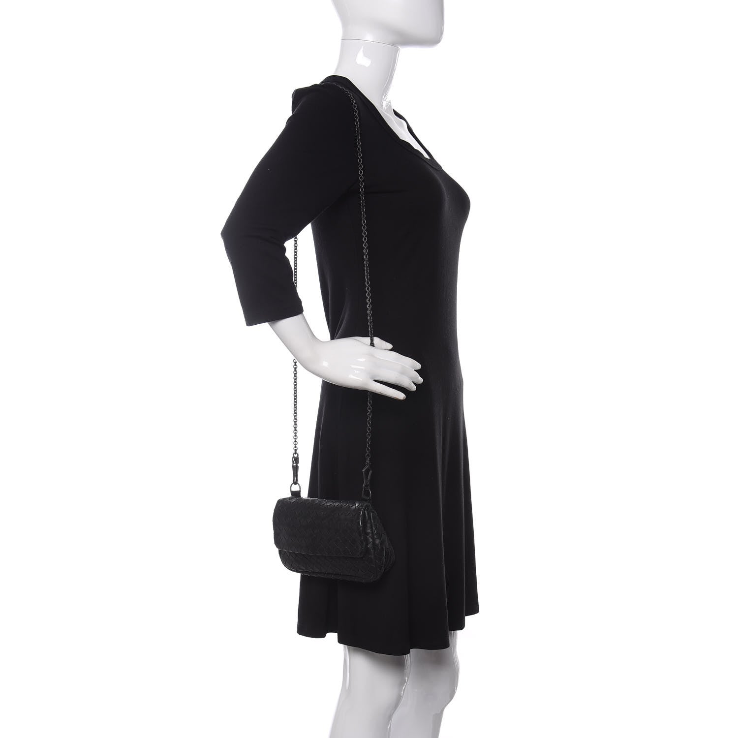 Bottega Veneta Nappa Intrecciato Mini Chain Messenger Black 2 of 13