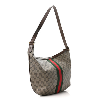 Gucci GG Supreme Monogram Web Ophidia Half Moon Hobo Brown 3 of 10