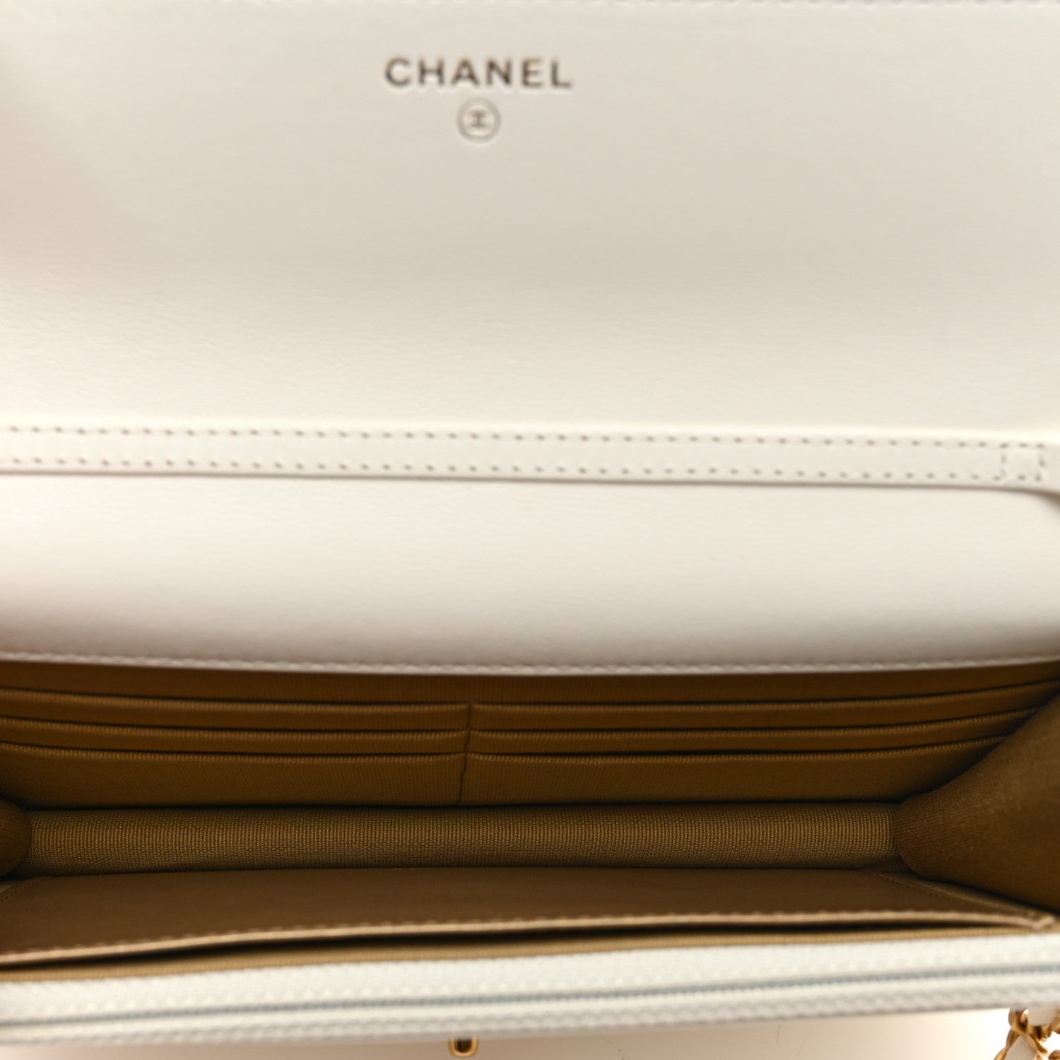 Chanel Lambskin Quilted CC Pearl Crush Wallet on Chain WOC White 5 of 12