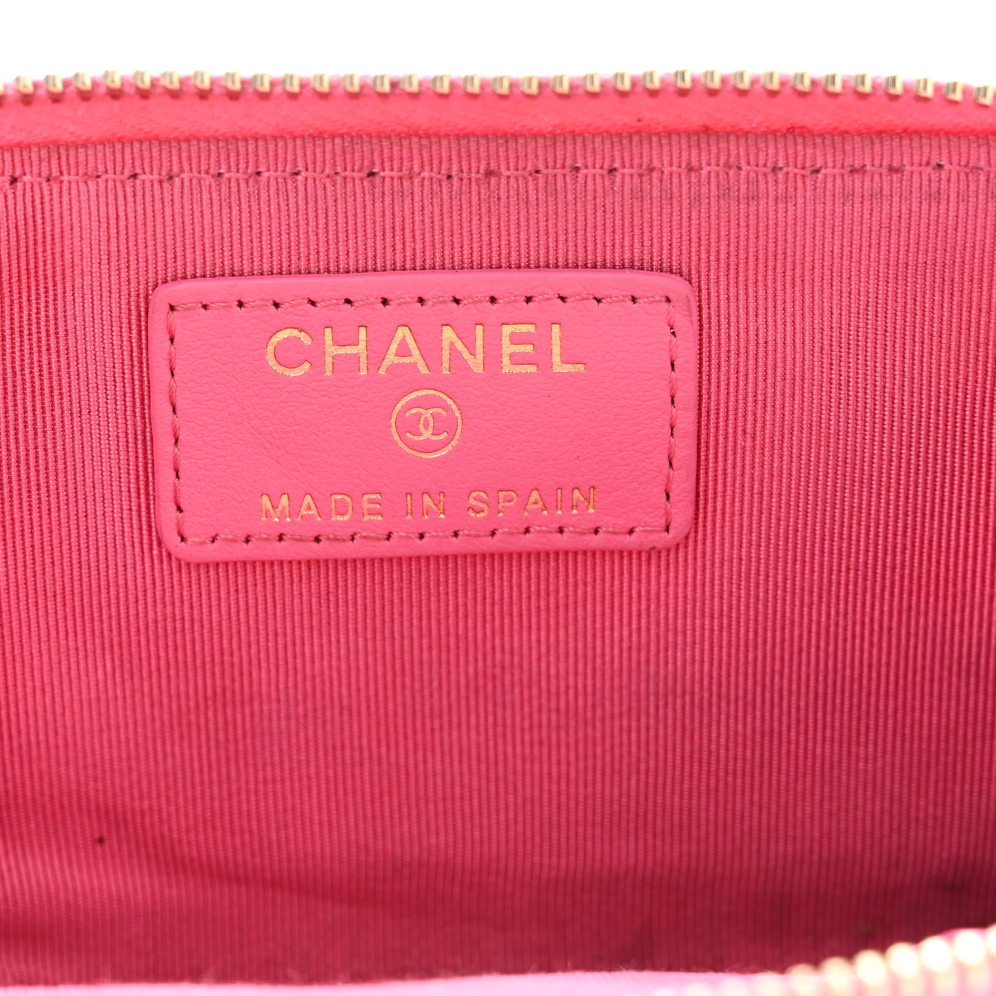 Caviar Quilted Zipped Key Holder Case Pink