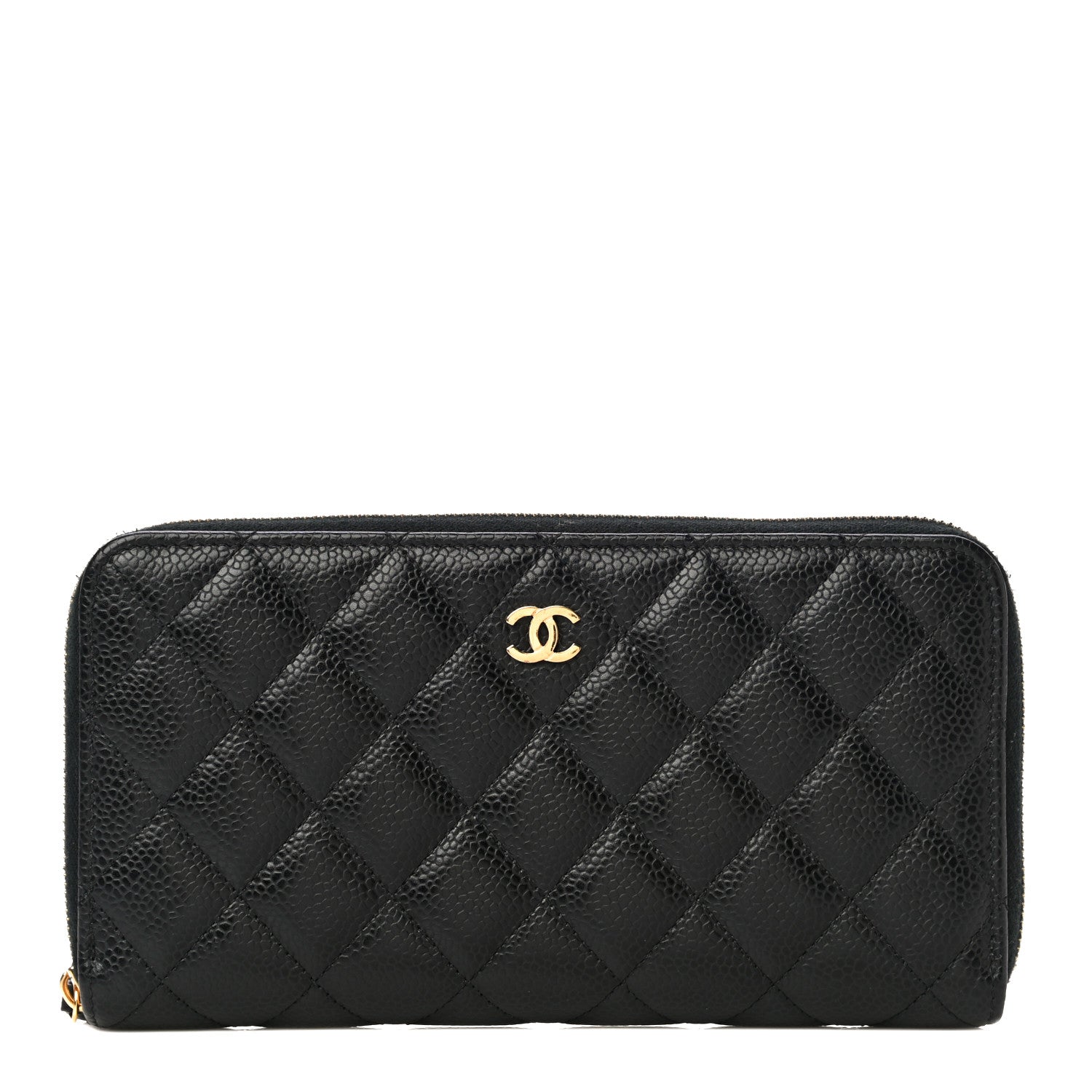 Chanel Caviar Quilted Large Gusset Zip Around Wallet Black 1 of 12