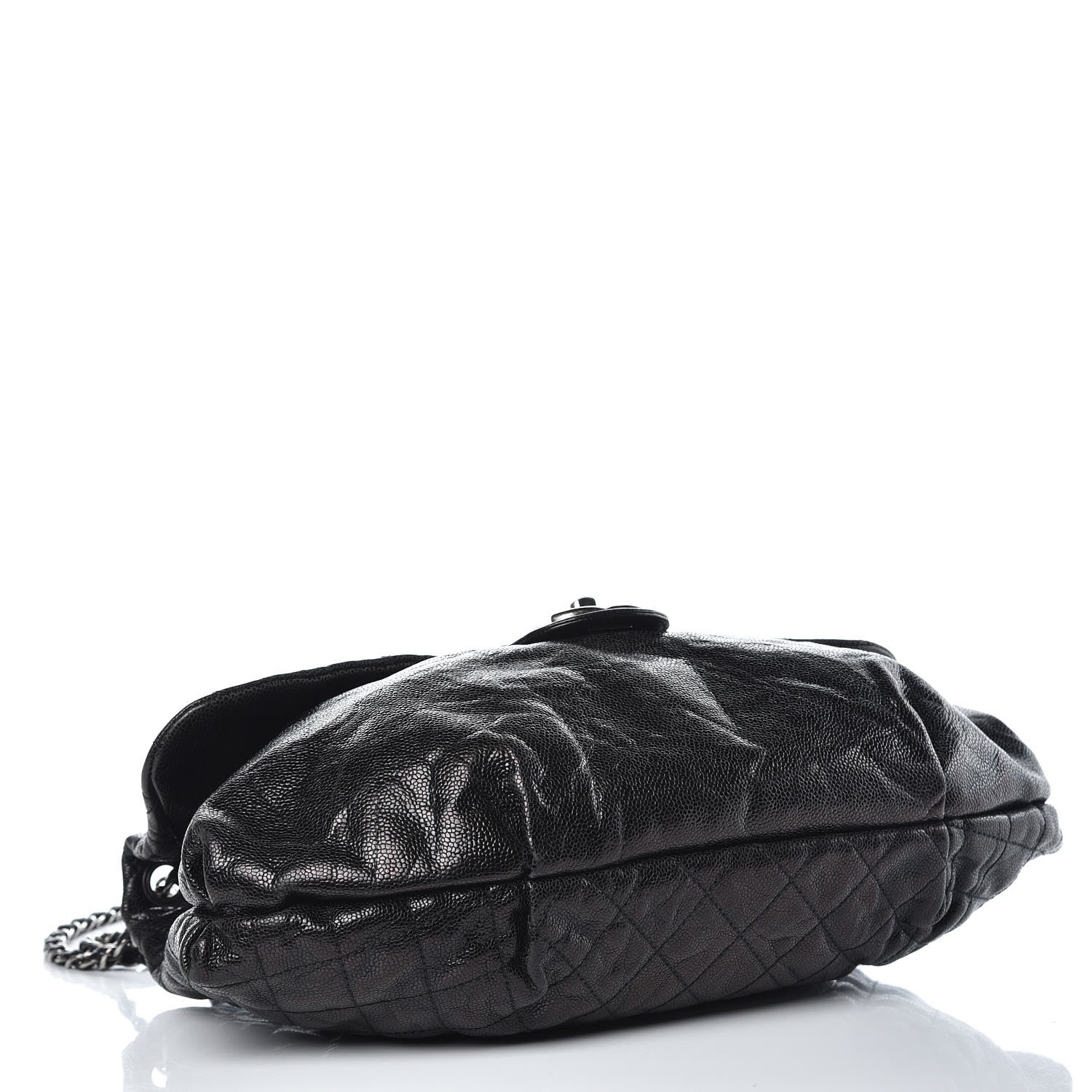 Chanel Crumpled Caviar Quilted Maxi Elastic Flap Black 5 of 15