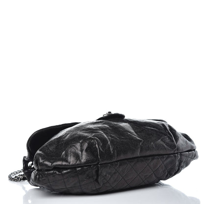 Chanel Crumpled Caviar Quilted Maxi Elastic Flap Black 5 of 15