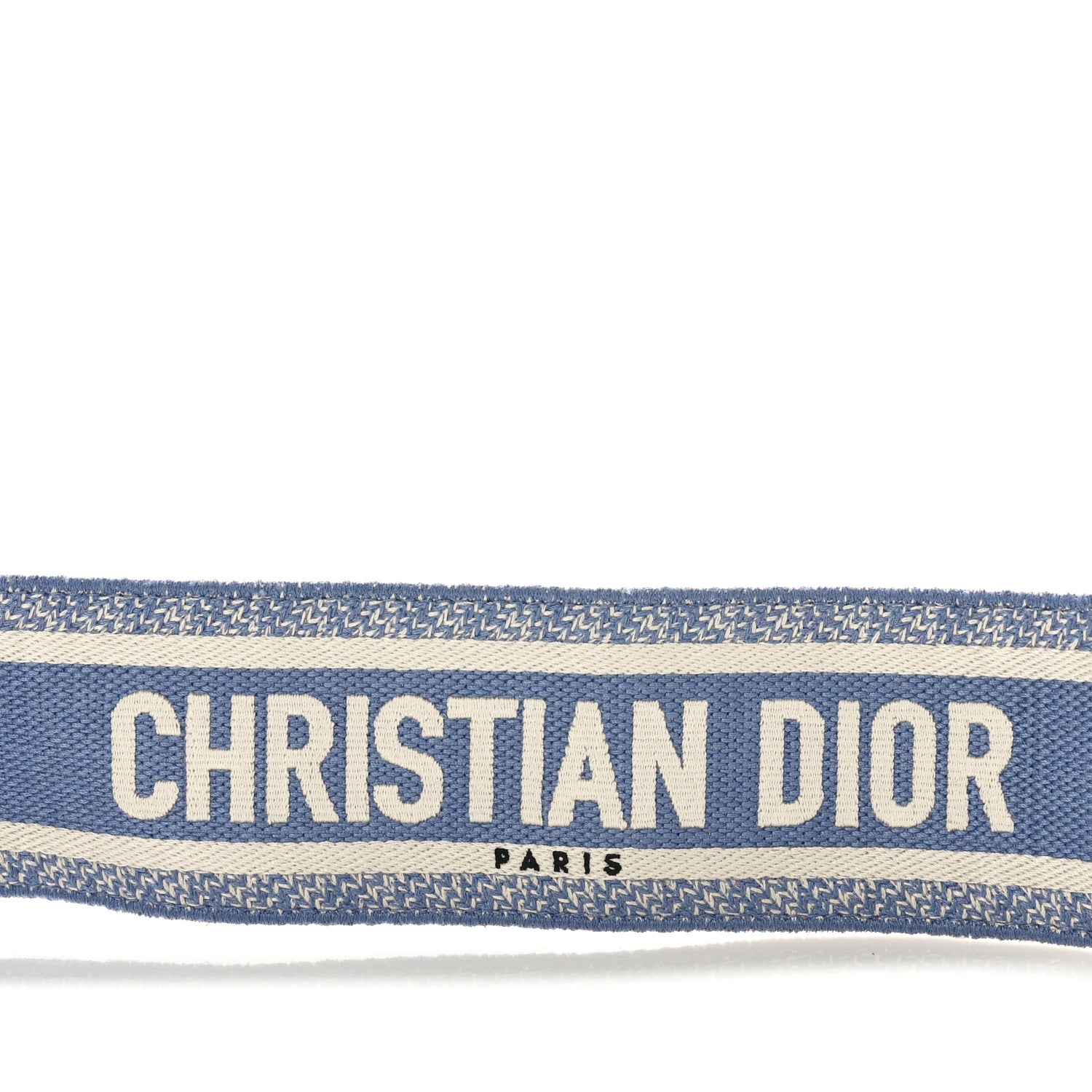 Christian Dior Canvas Embroidered Shoulder Strap Light Blue 3 of 4