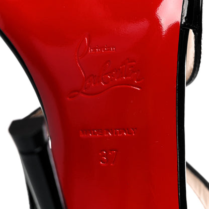 Christian Louboutin Patent Vavazou Asymmetric 100 Strappy Sandals 37 Black 6 of 7