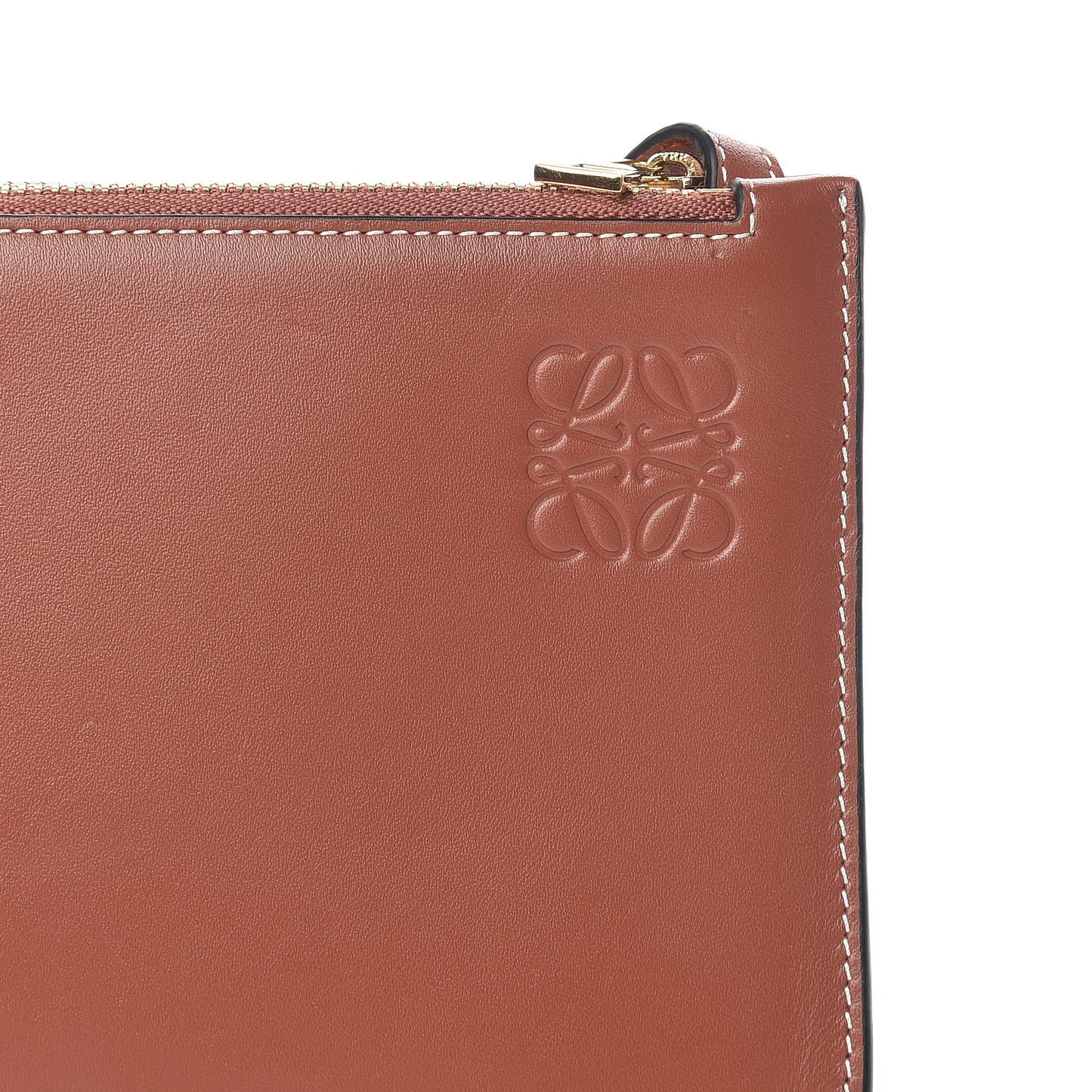 Calfskin Gate Double Zip Pouch Crossbody Brick
