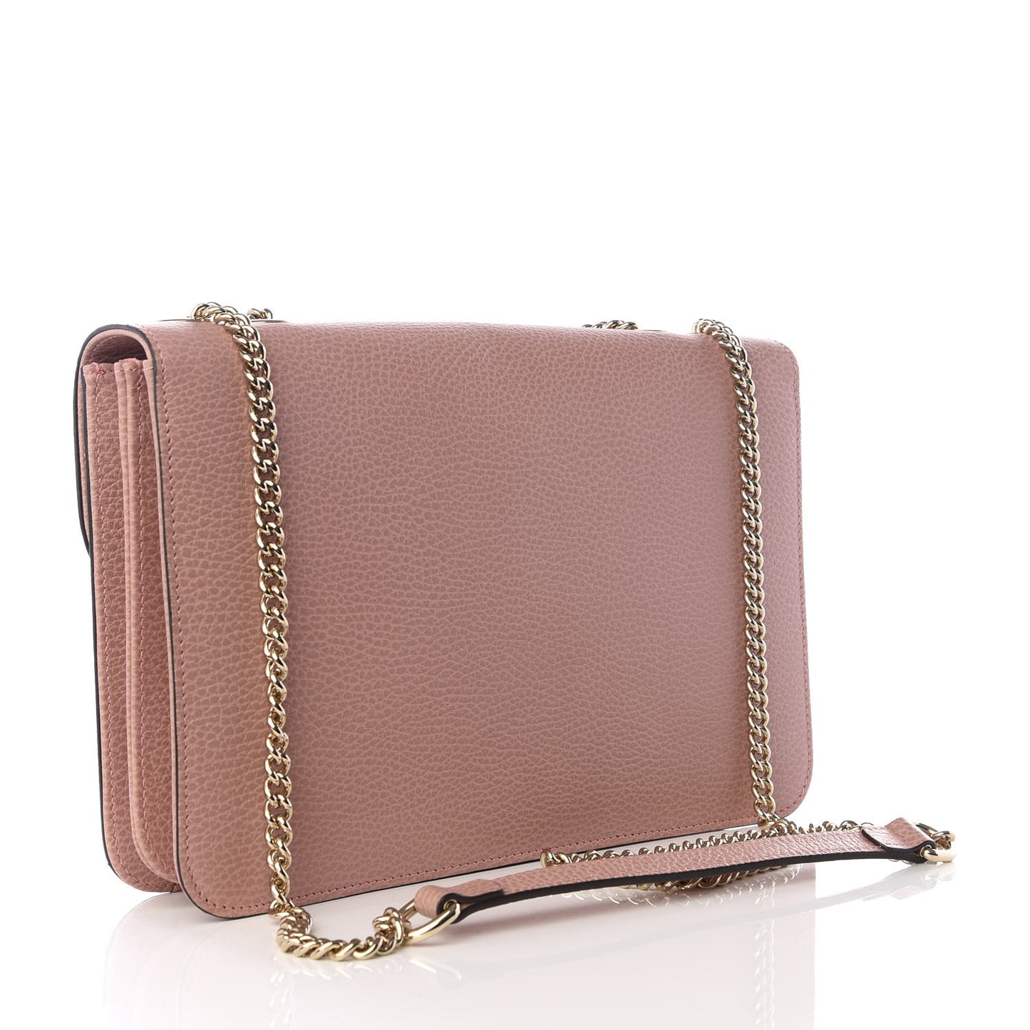 Dollar Calfskin Interlocking G Shoulder Bag Soft Pink