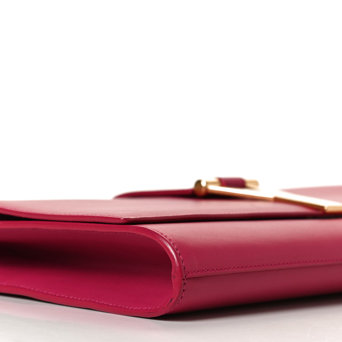 Calfskin Classic Y Ligne Clutch Fuchsia