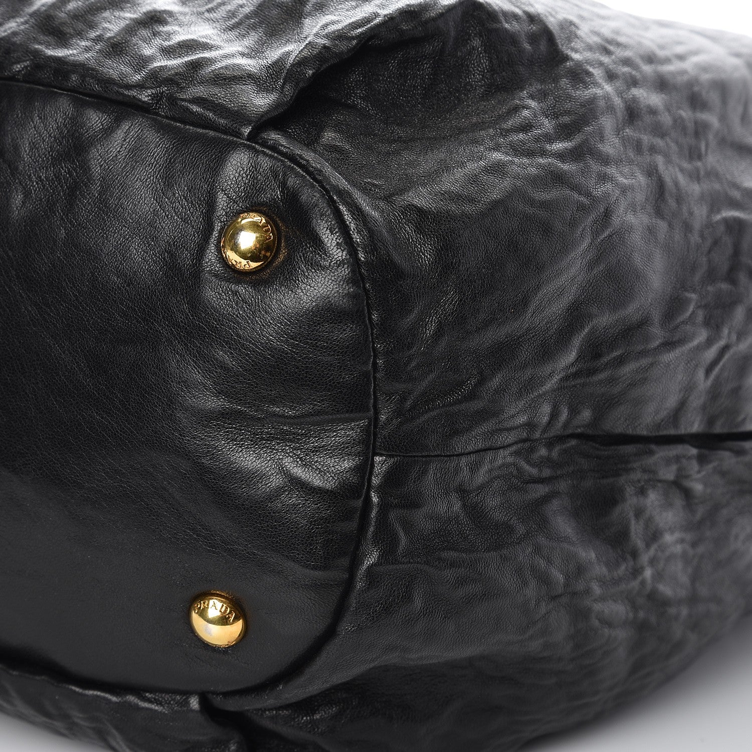 Prada Nappa Antique Shoulder Bag Black 9 of 9