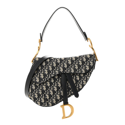 Christian Dior Oblique Saddle Bag With Strap Blue 1 of 11
