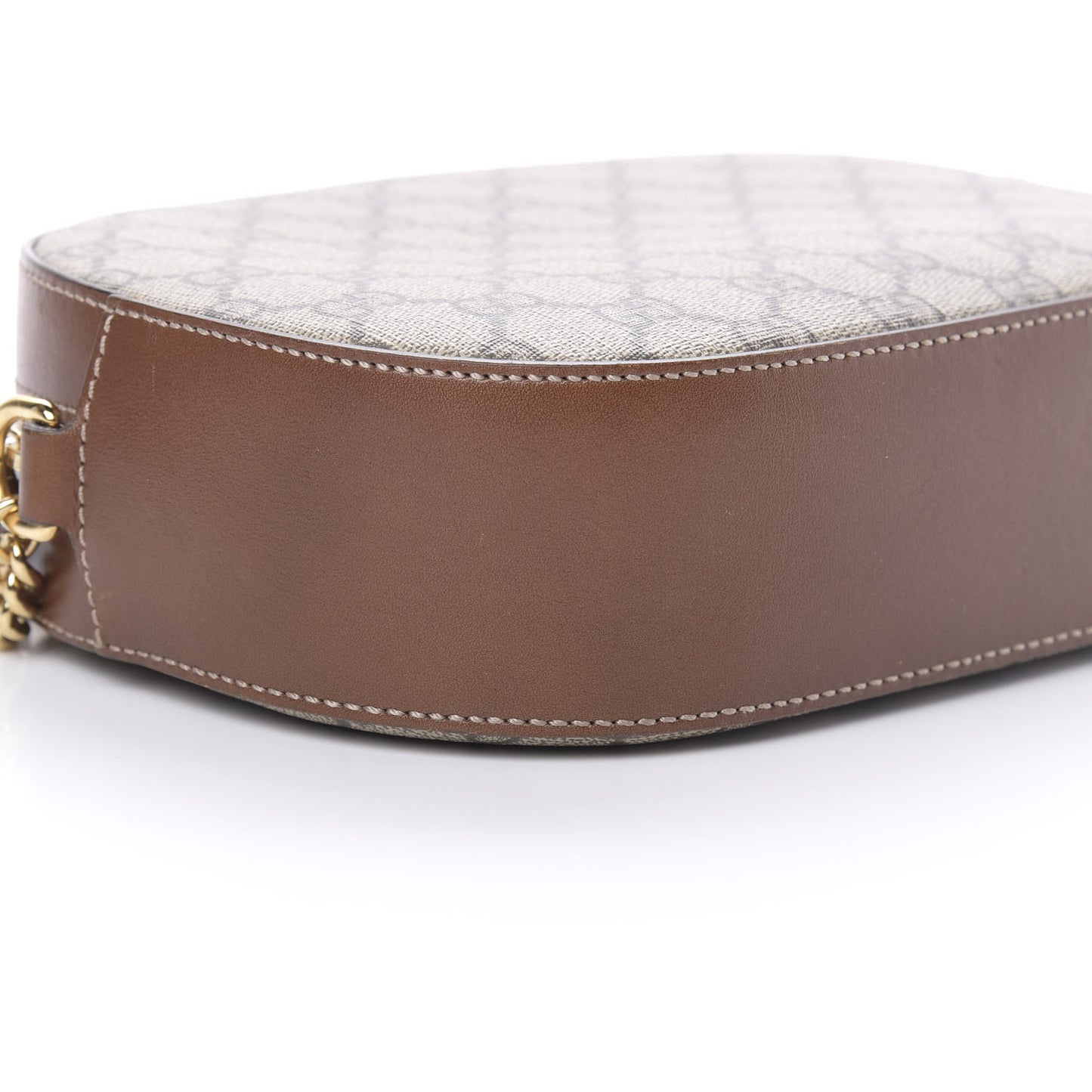 GG Supreme Monogram Cuoio Toscano Mini Chain Shoulder Bag Beige Ebony Cuir