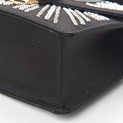 Gucci Satin Crystal Mini Sylvie Top Handle Bag Black 10 of 12