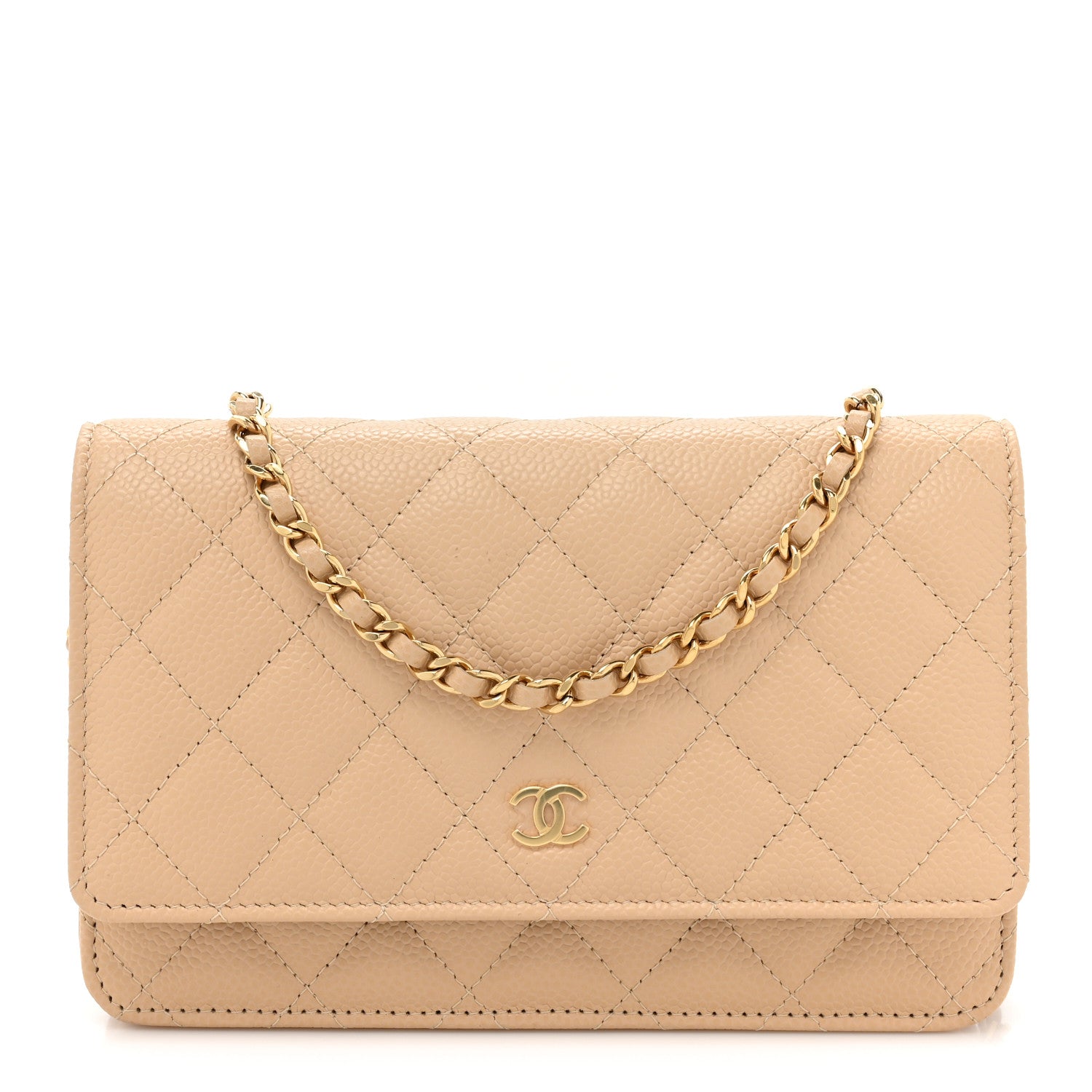 Chanel Caviar Quilted Wallet on Chain WOC Beige Clair 1 of 14