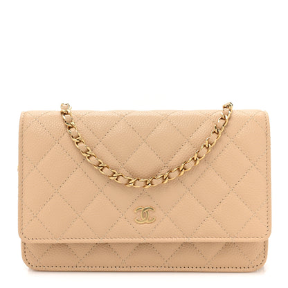 Chanel Caviar Quilted Wallet on Chain WOC Beige Clair 1 of 14