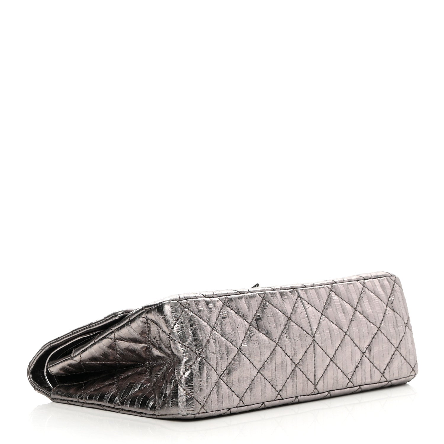 Chanel Metallic Striped Calfskin 2.55 Reissue 226 Flap Dark Silver 4 of 13