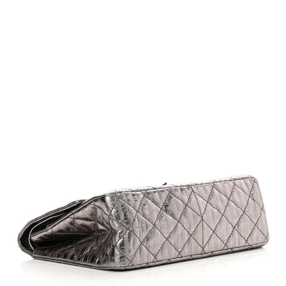 Chanel Metallic Striped Calfskin 2.55 Reissue 226 Flap Dark Silver 4 of 13