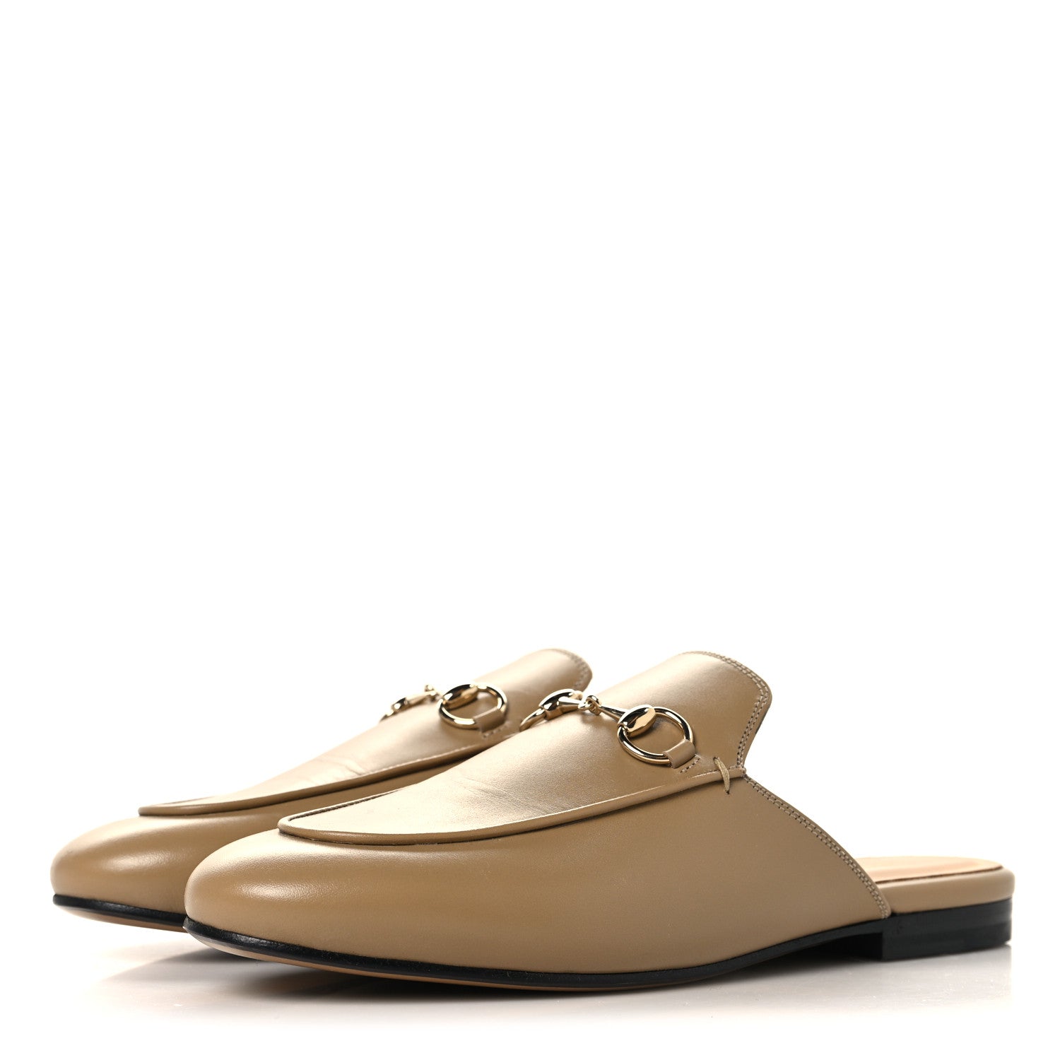Gucci Calfskin Womens Princetown Slippers 37.5 Gloomy Almond 4 of 10