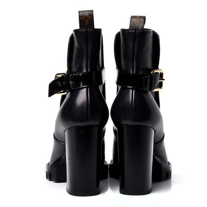 Louis Vuitton Calfskin Monogram Star Trail Ankle Boots 39 Black 4 of 5