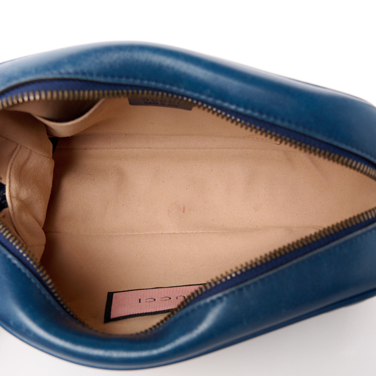 Calfskin Matelasse GucciGhost Small GG Marmont Chain Shoulder Bag Blue Agata Hibiscus Red
