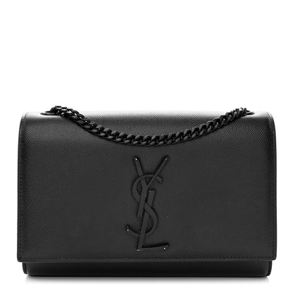Saint Laurent Grain De Poudre Small Monogram Monochrome Kate Satchel Black 1 of 11