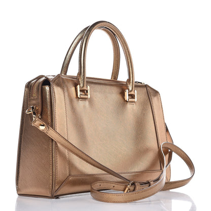 MCM Metallic Saffiano Nuovo Tote Gold 3 of 19