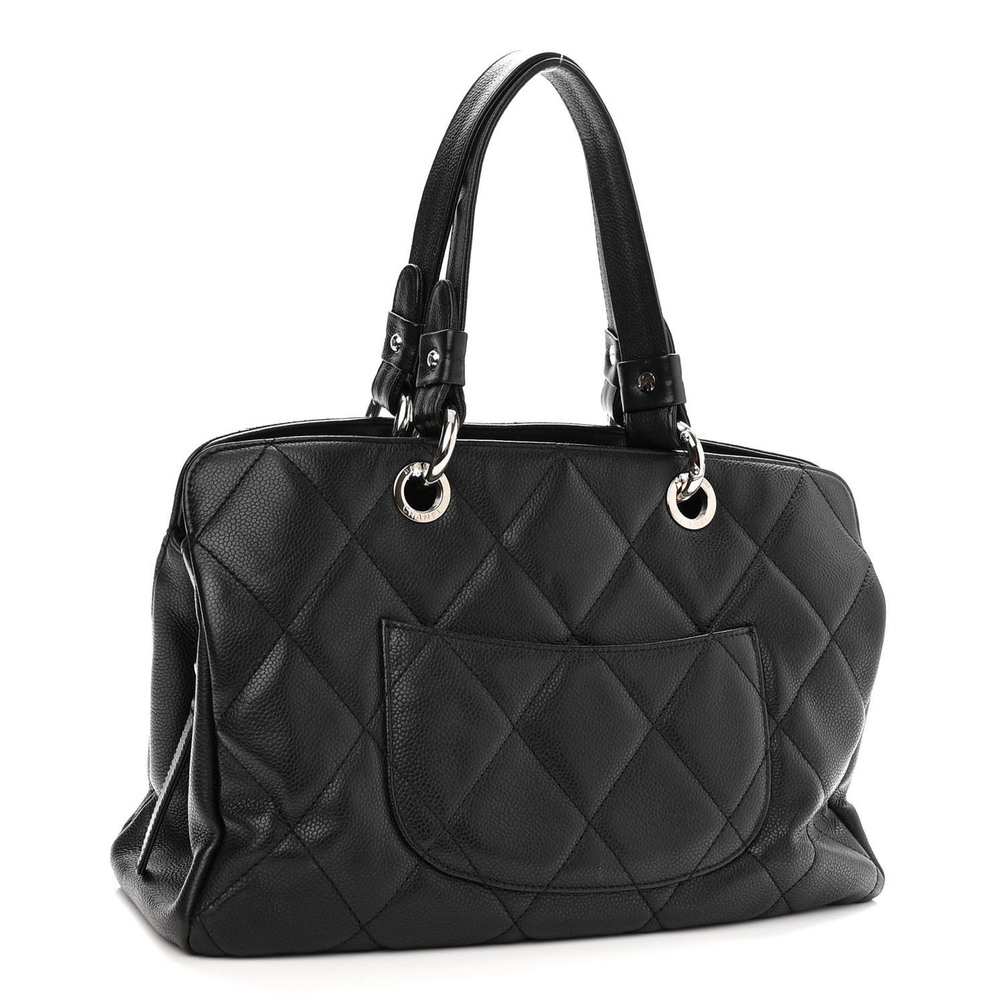 Soft Caviar Quilted CC Timeless Tote Black