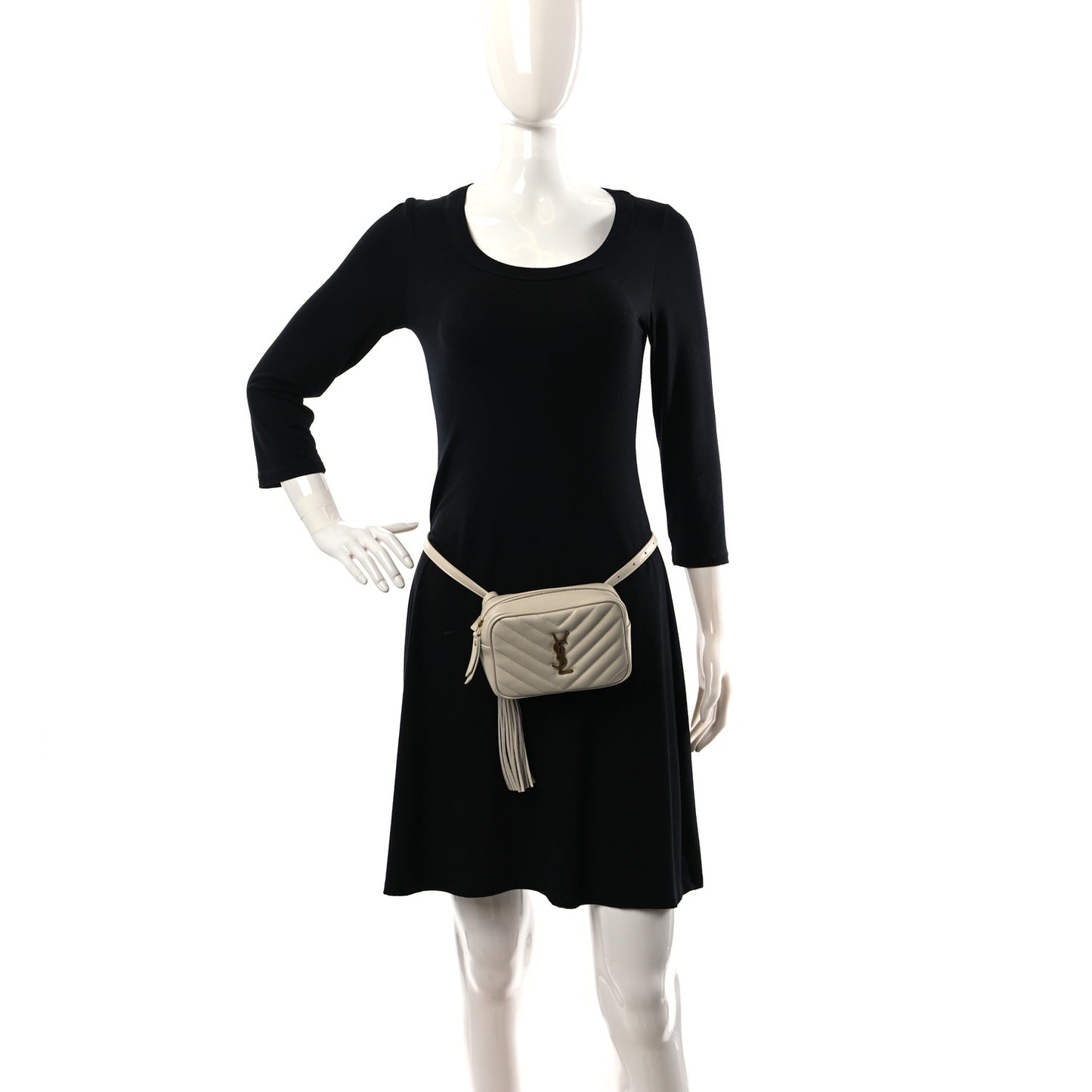 Calfskin Matelasse Monogram Lou Belt Bag Ivory