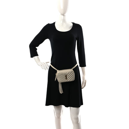 Saint Laurent Calfskin Matelasse Monogram Lou Belt Bag Ivory 2 of 14
