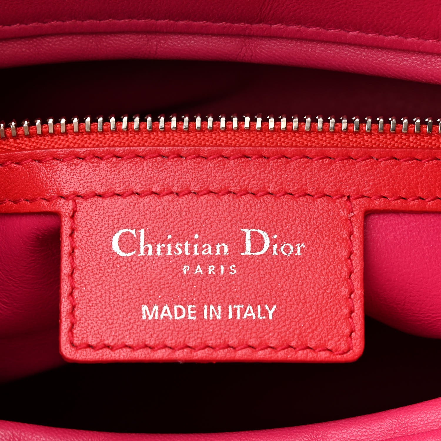 Christian Dior Lambskin Cannage Large Bi-Color Lady Dior Orange Fuchsia 6 of 13