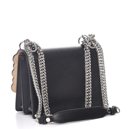 Fendi Vitello Liberty Pearl Scalloped Studded Small Kan I Shoulder Bag Black 3 of 7