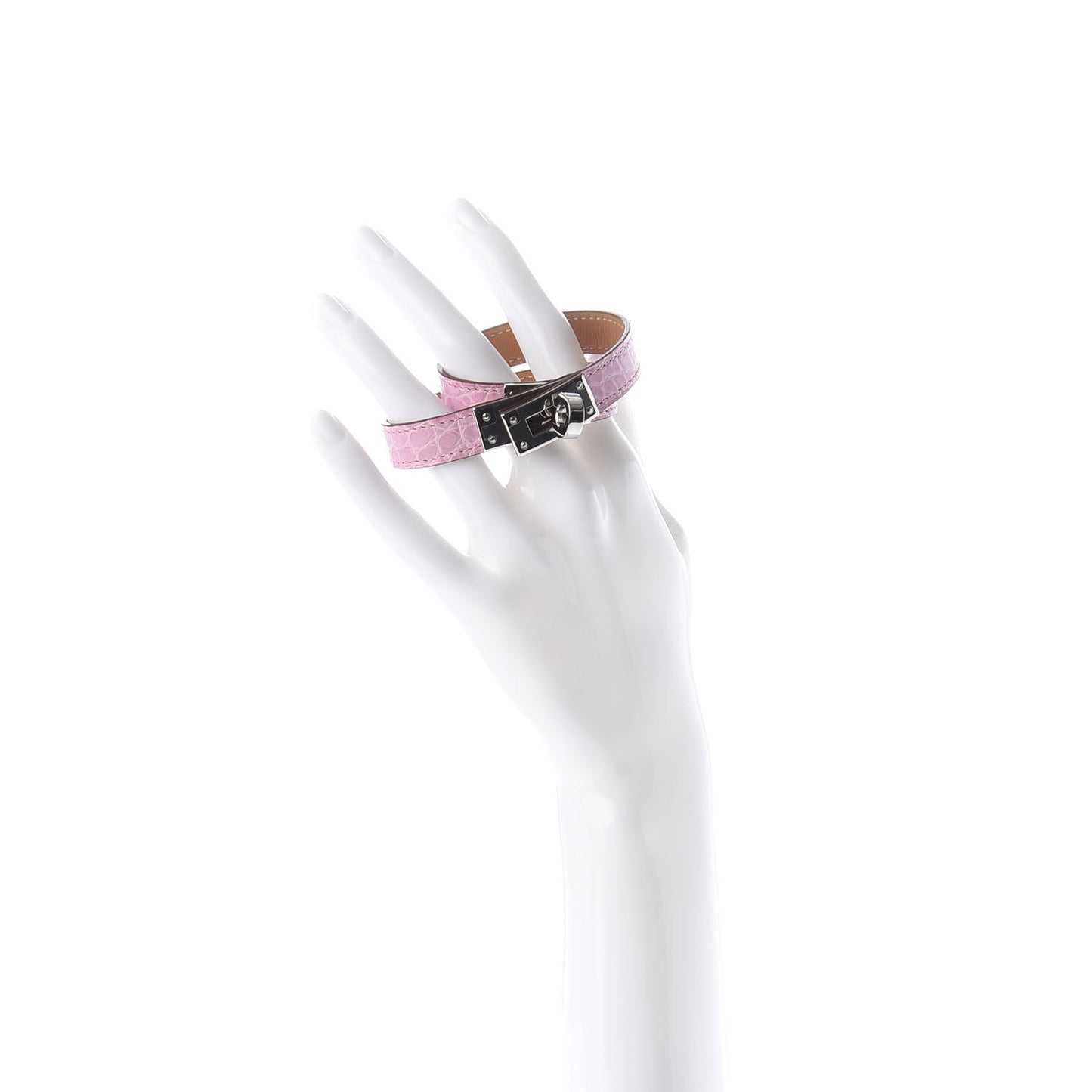 Matte Alligator Kelly Double Tour Bracelet T2 5P Pink