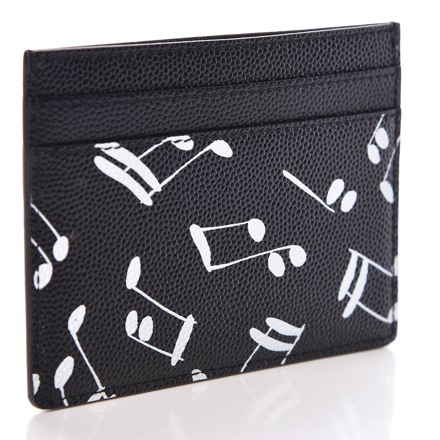 Saint Laurent Grain De Poudre Musical Notes Credit Card Case Black 3 of 7