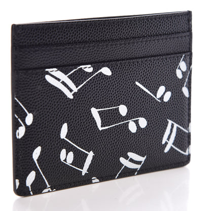 Saint Laurent Grain De Poudre Musical Notes Credit Card Case Black 3 of 7
